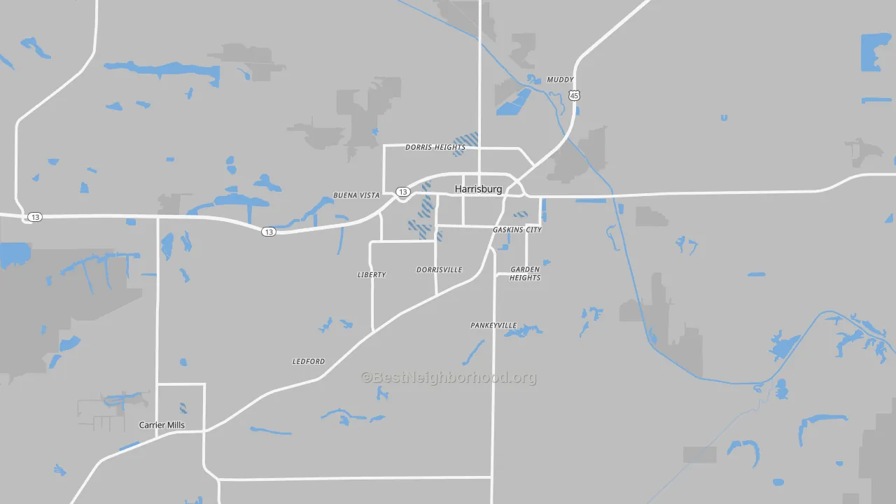 Transit Grade map of Harrisburg, IL
