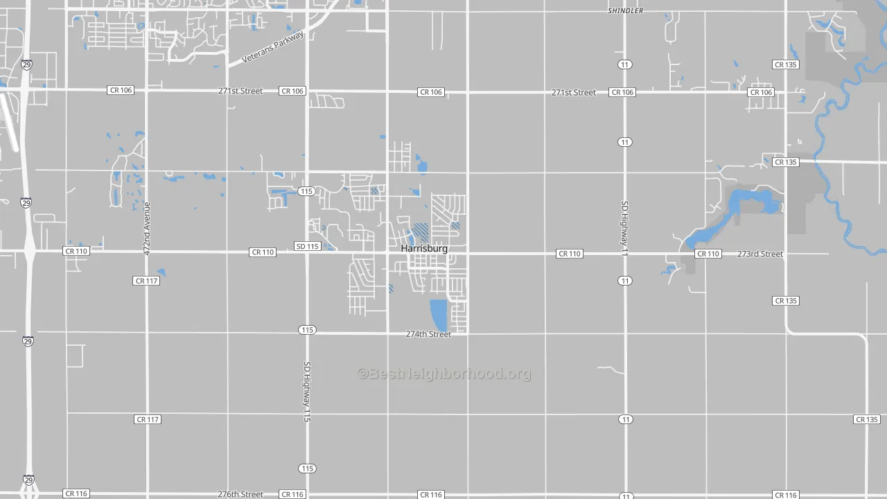 Transit Grade map of Harrisburg, SD