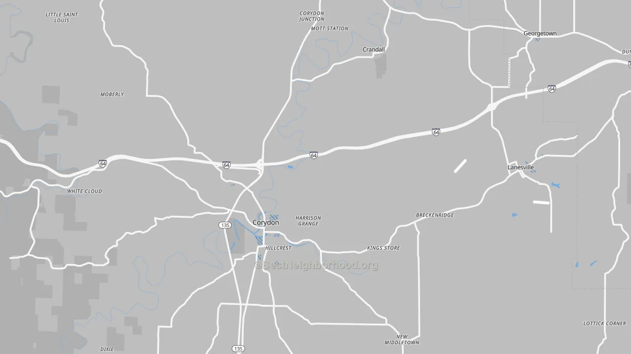 Transit Grade map of Harrison County, IN