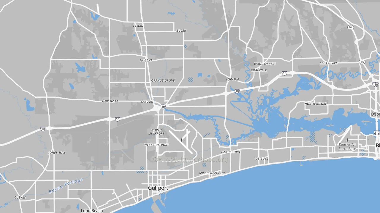 Transit Grade map of Harrison County, MS