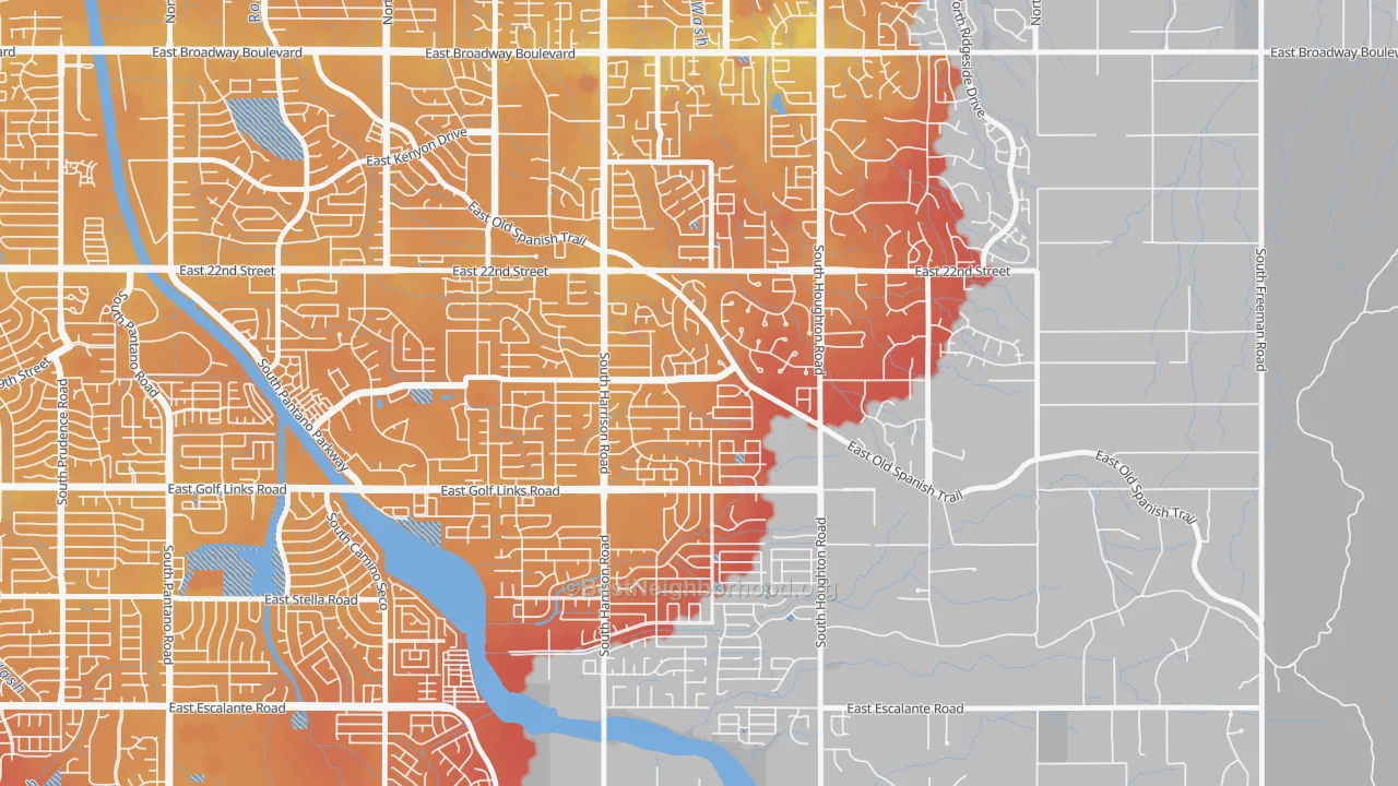 Transit Grade map of Harrison East-South, Tucson, AZ