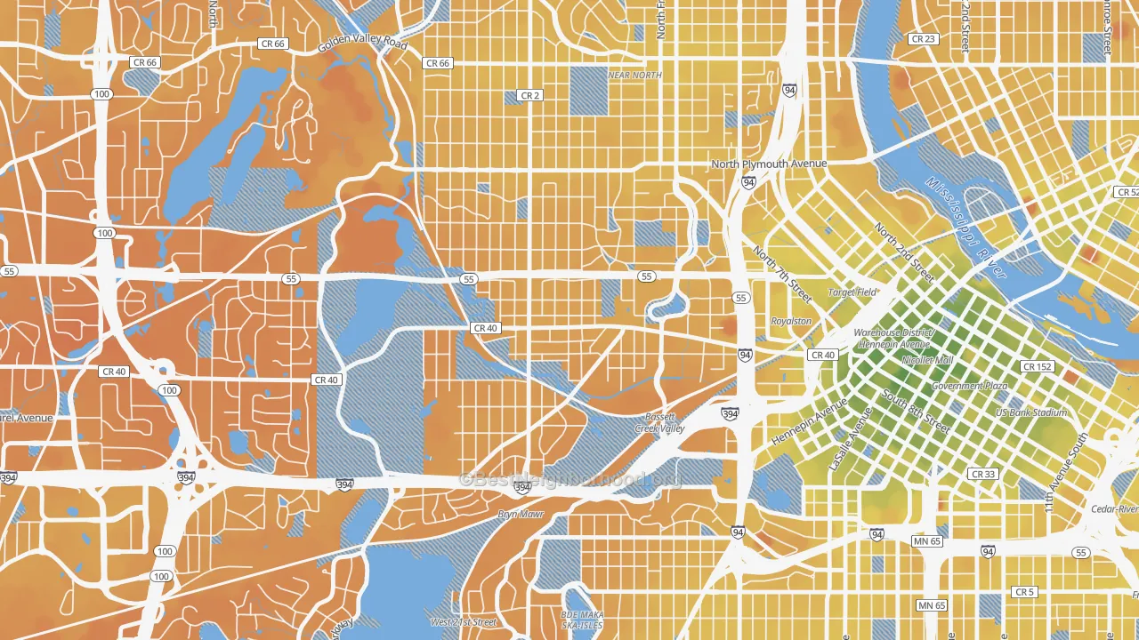 Transit Grade map of Harrison, Minneapolis, MN