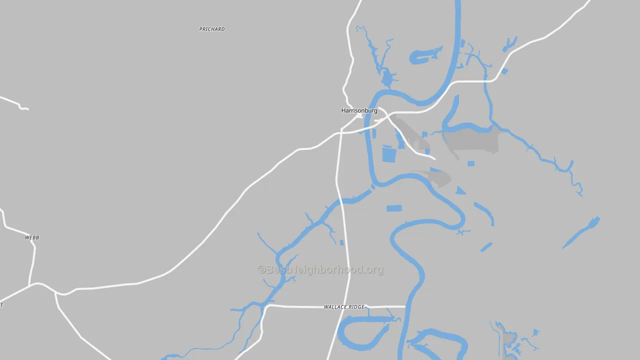 Transit Grade map of Harrisonburg, LA