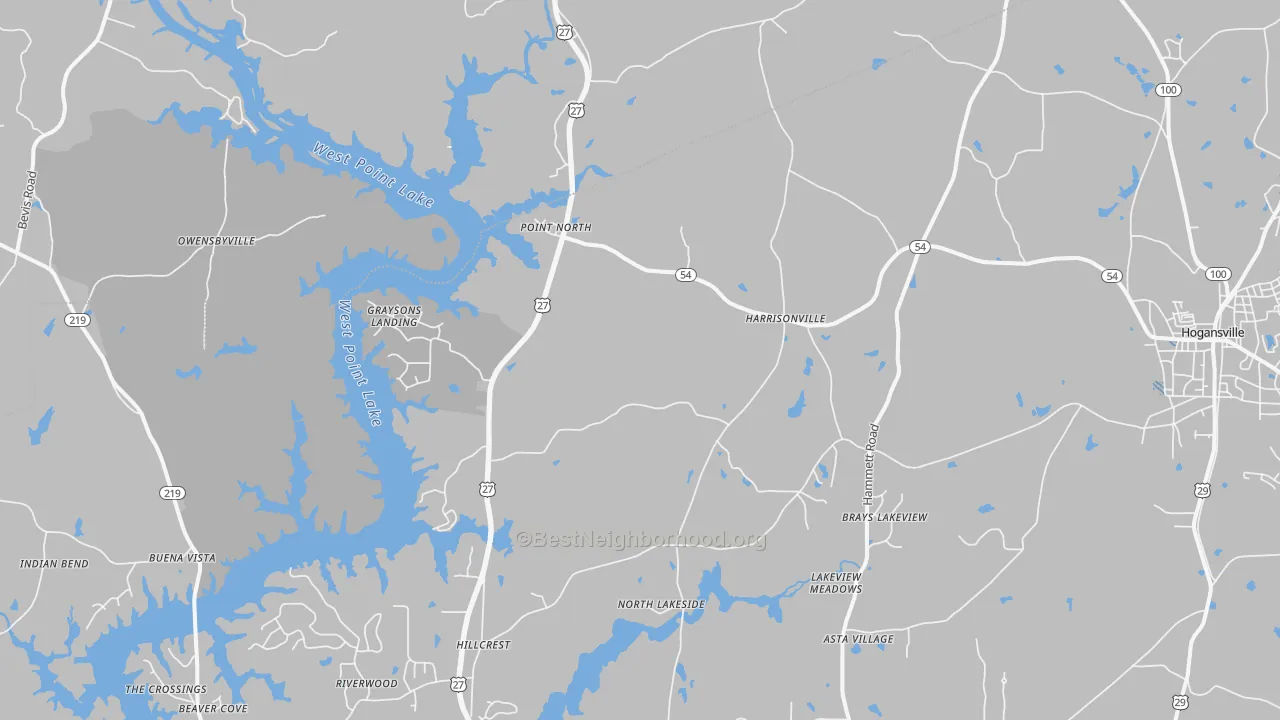 Transit Grade map of Harrisonville, GA