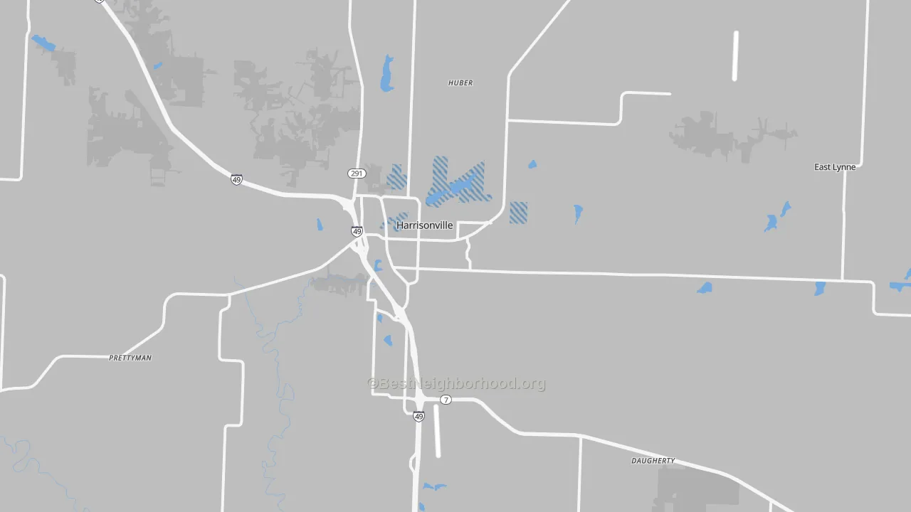 Transit Grade map of Harrisonville, MO