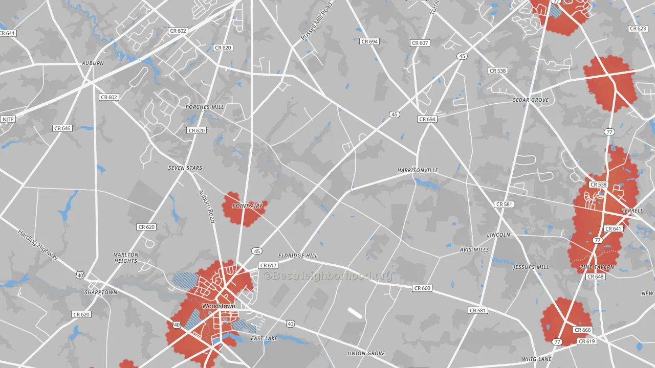 Transit Grade map of Harrisonville, NJ