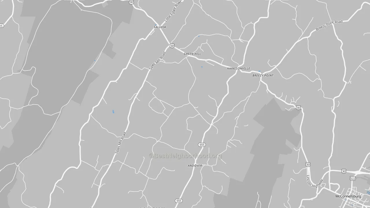 Transit Grade map of Harrisonville, PA