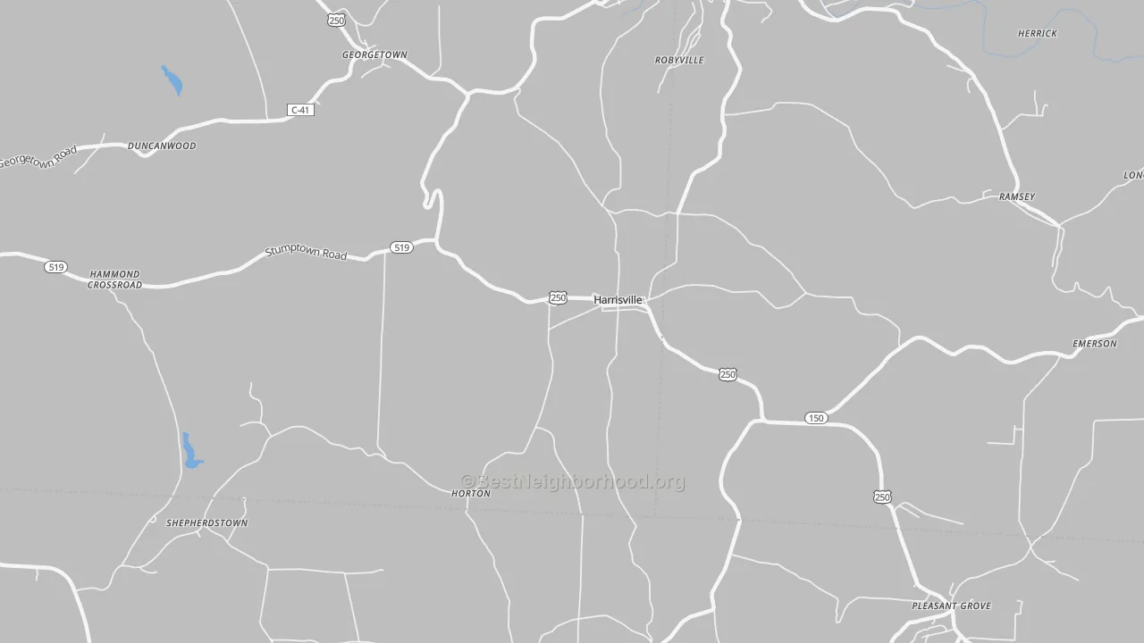Transit Grade map of Harrisville, OH