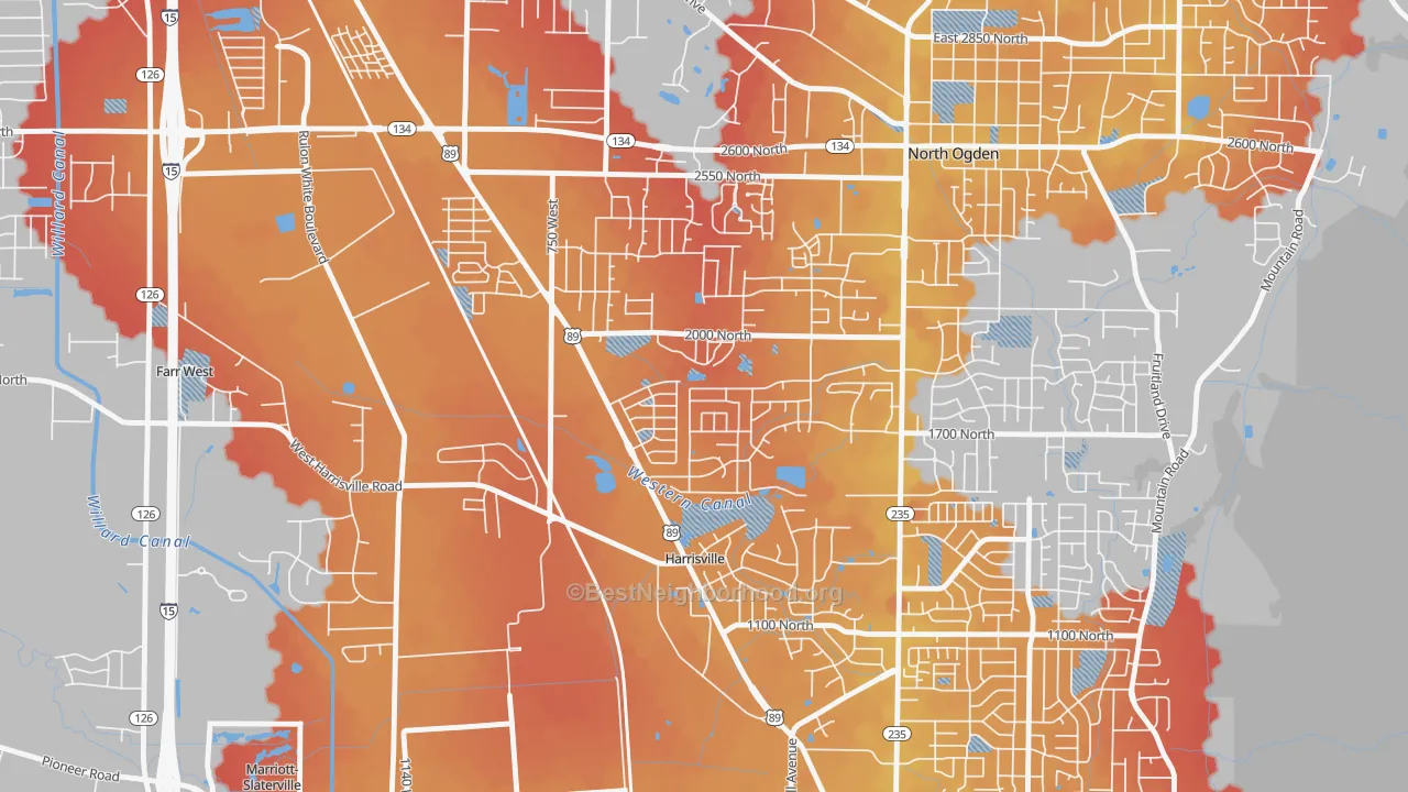 Transit Grade map of Harrisville, UT