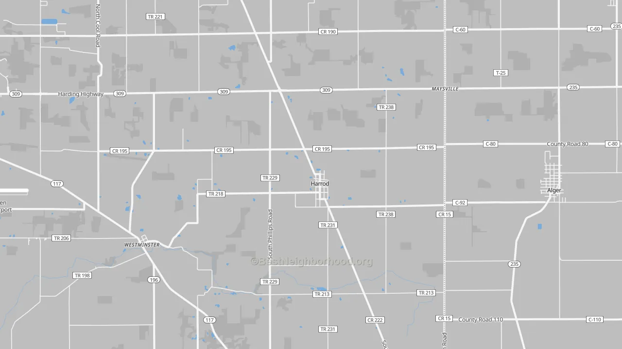 Transit Grade map of Harrod, OH