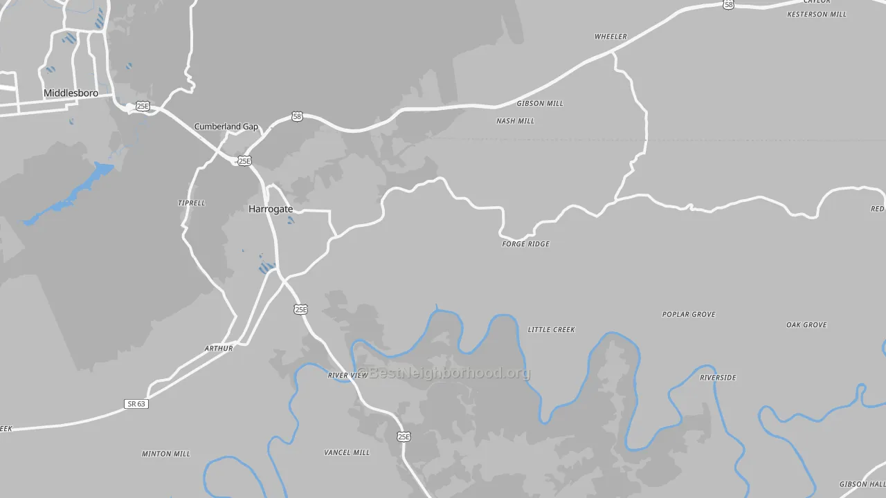 Transit Grade map of Harrogate, TN