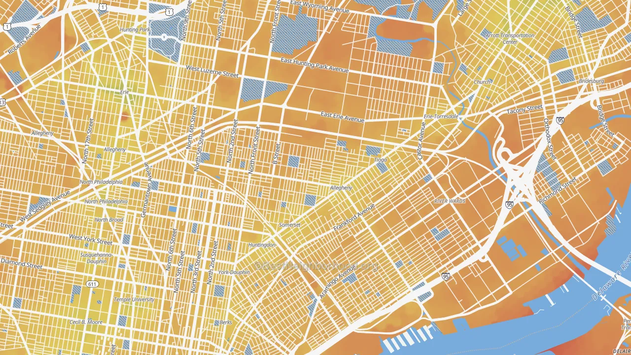 Transit Grade map of Harrowgate, Philadelphia, PA