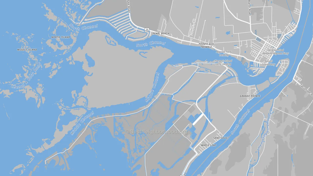 Transit Grade map of Harsens Island, MI