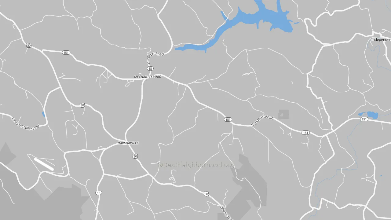 Transit Grade map of Harshaville, PA
