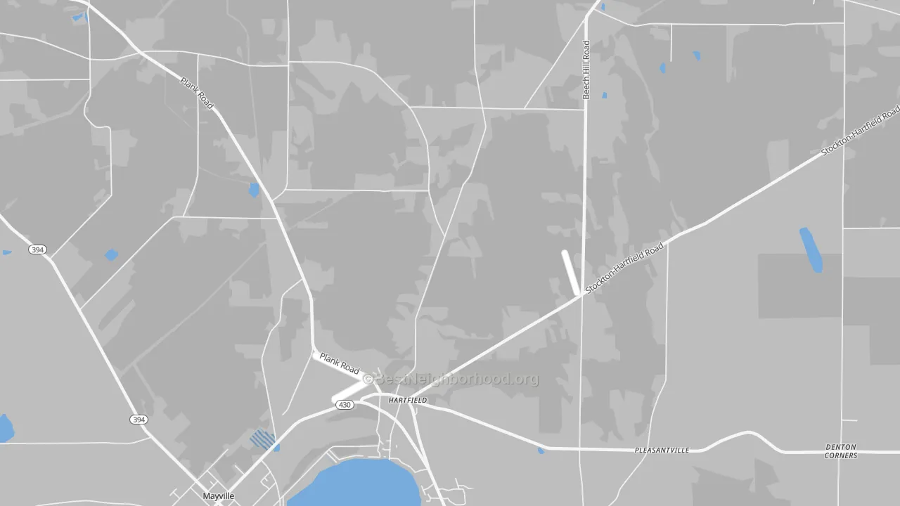 Transit Grade map of Hartfield, NY