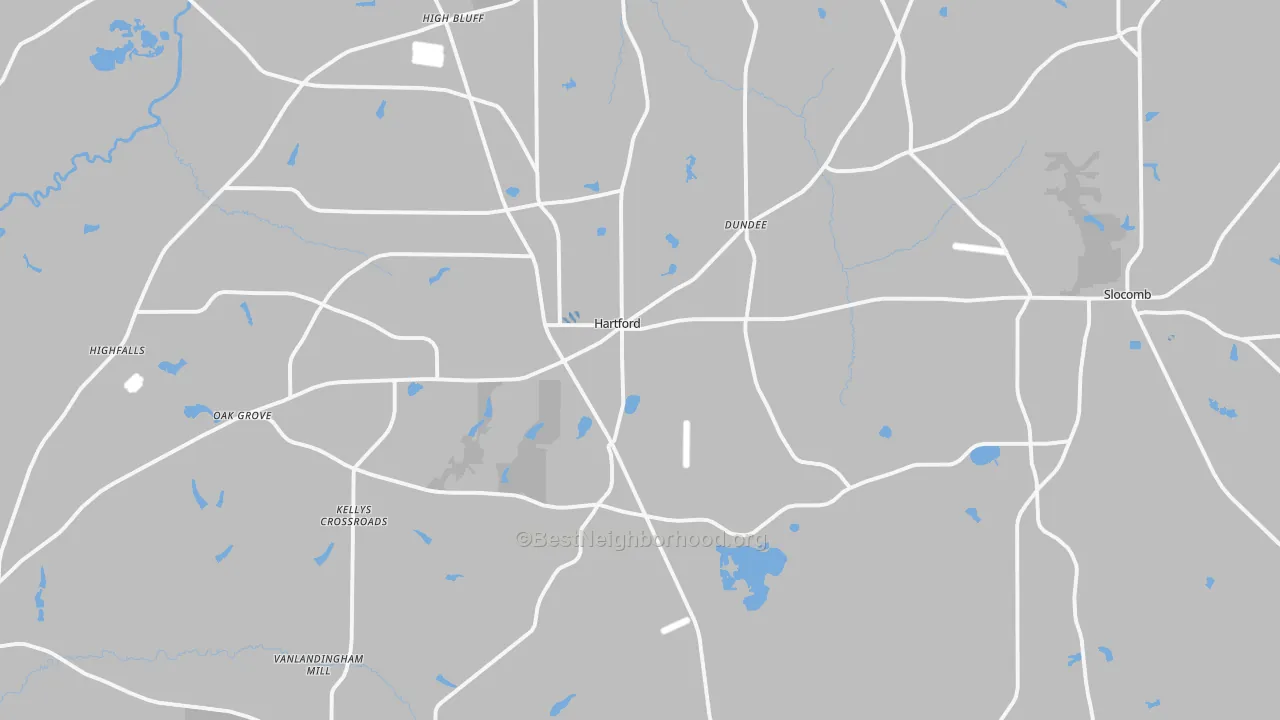 Transit Grade map of Hartford, AL