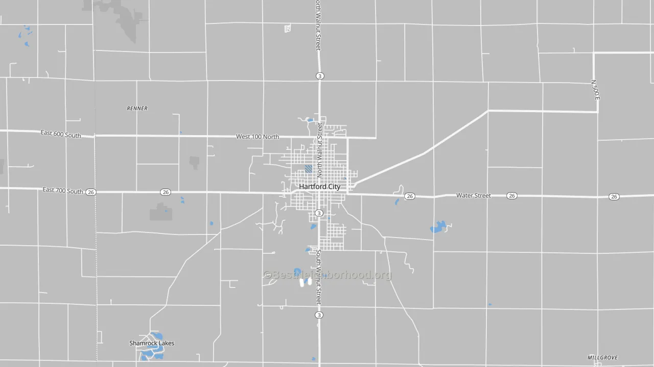 Transit Grade map of Hartford City, IN