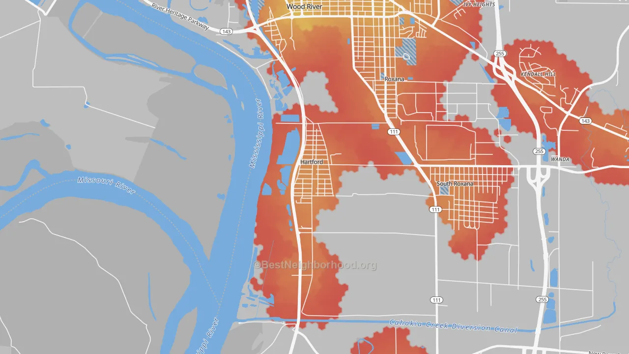Transit Grade map of Hartford, IL
