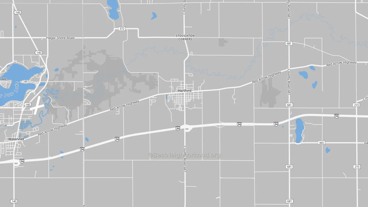 Transit Grade map of Hartford, MI