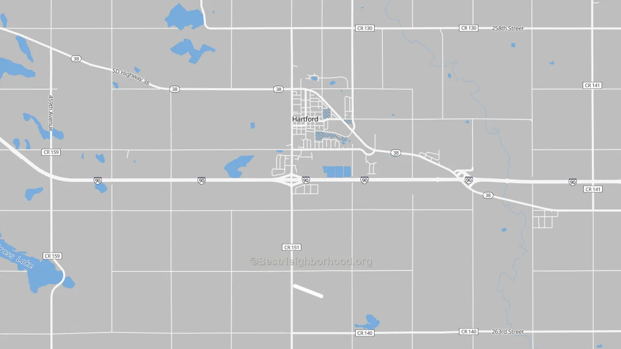 Transit Grade map of Hartford, SD