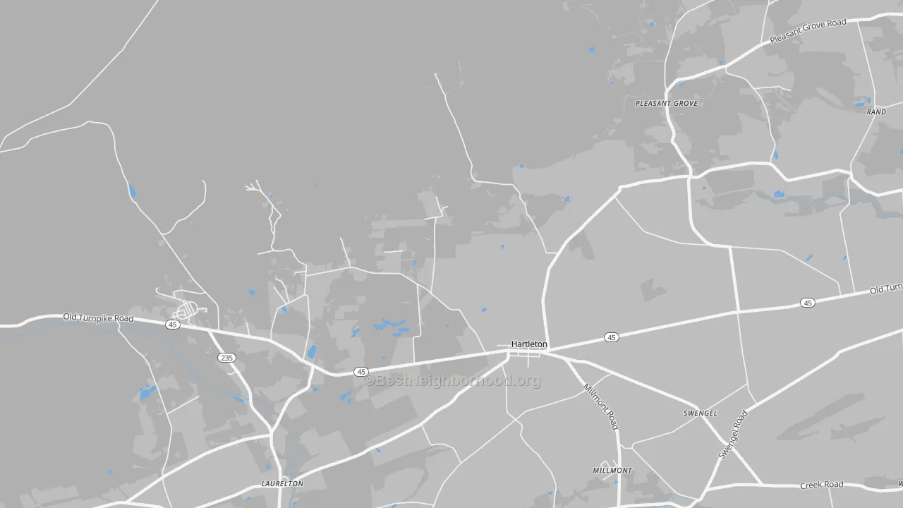 Transit Grade map of Hartleton, PA