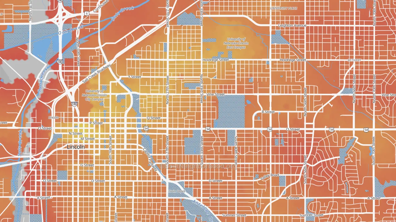 Transit Grade map of Hartley, Lincoln, NE