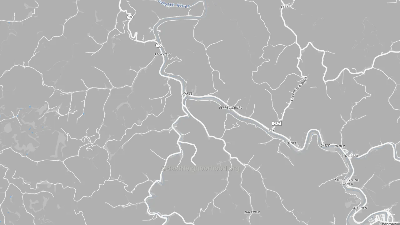 Transit Grade map of Harts, WV