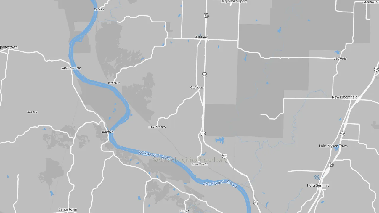 Transit Grade map of Hartsburg, MO