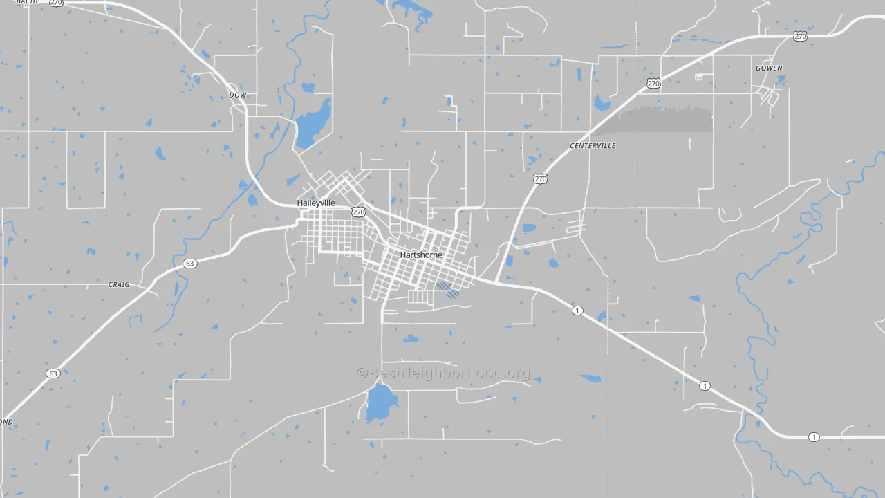 Transit Grade map of Hartshorne, OK
