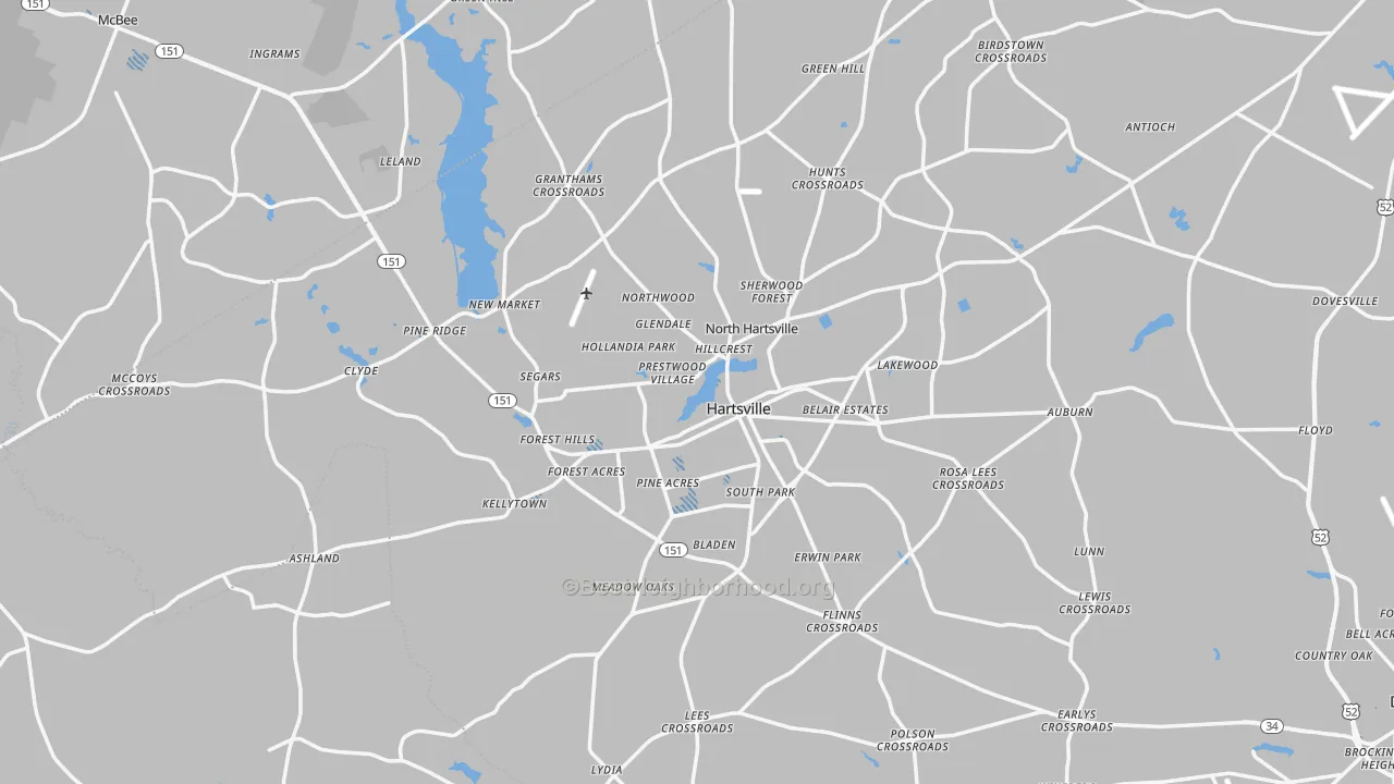 Transit Grade map of Hartsville, SC