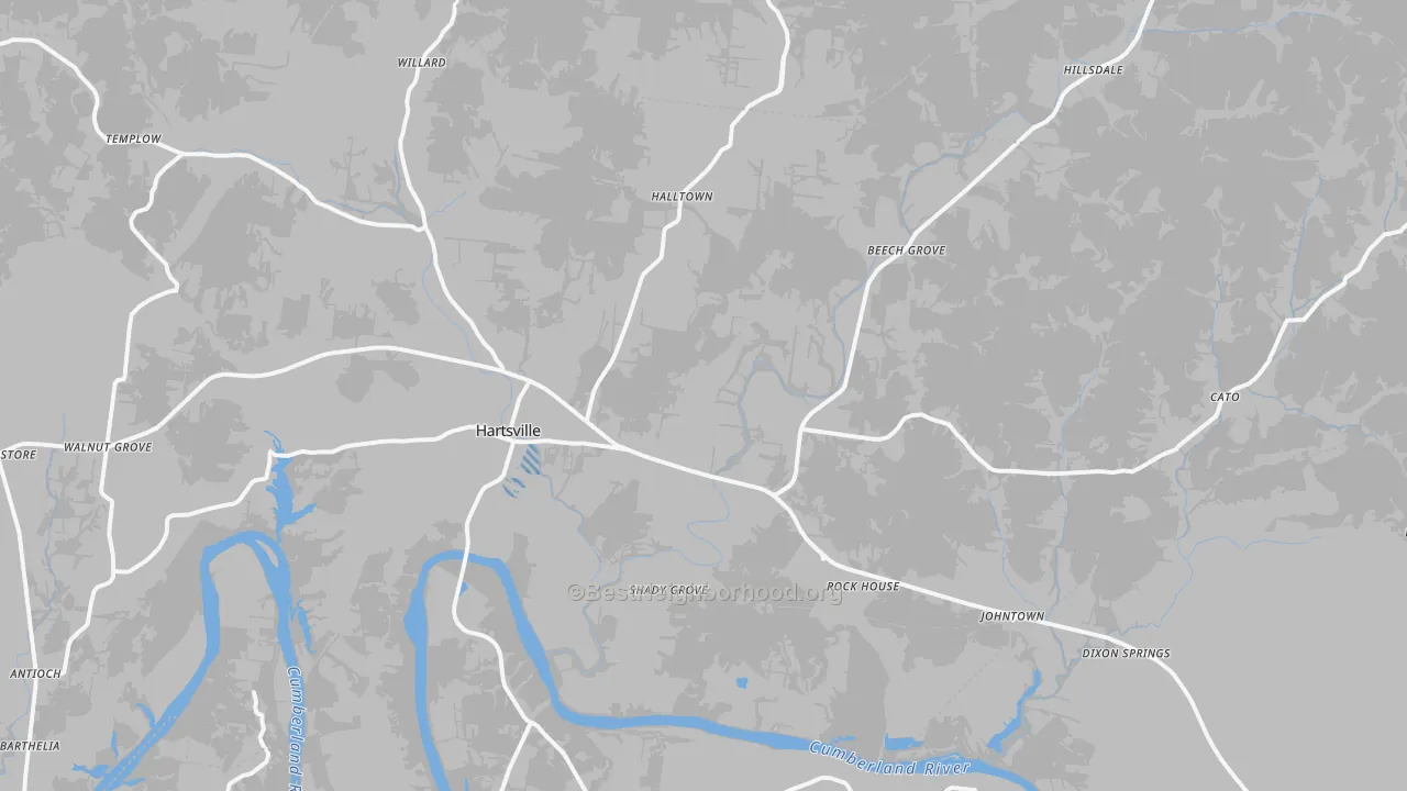 Transit Grade map of Hartsville, TN