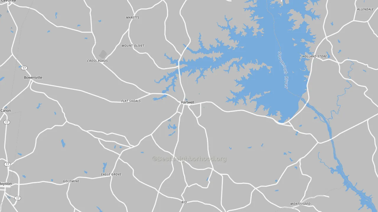 Transit Grade map of Hartwell, GA