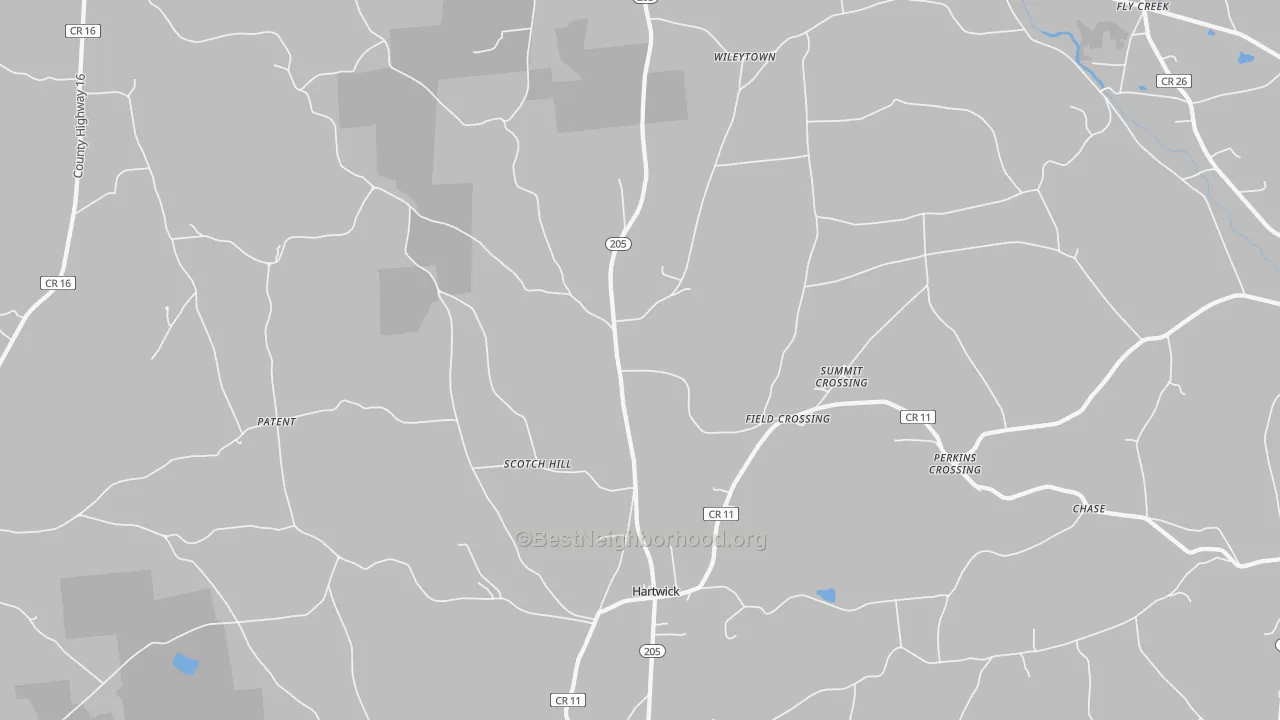 Transit Grade map of Hartwick, NY