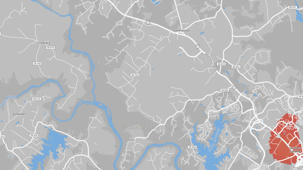 Transit Grade map of Hartwood, VA