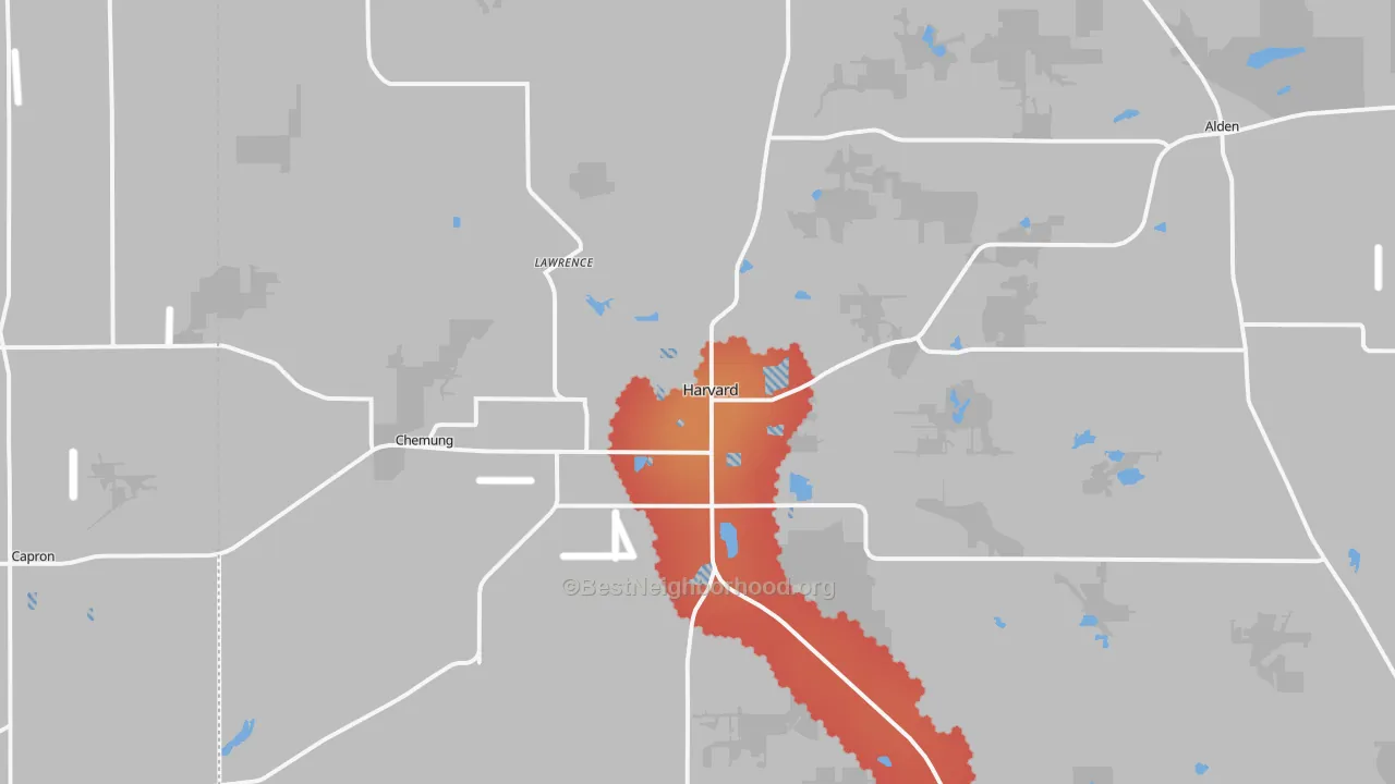Transit Grade map of Harvard, IL