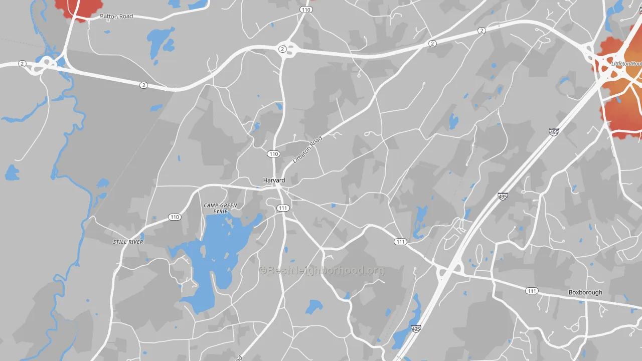 Transit Grade map of Harvard, MA