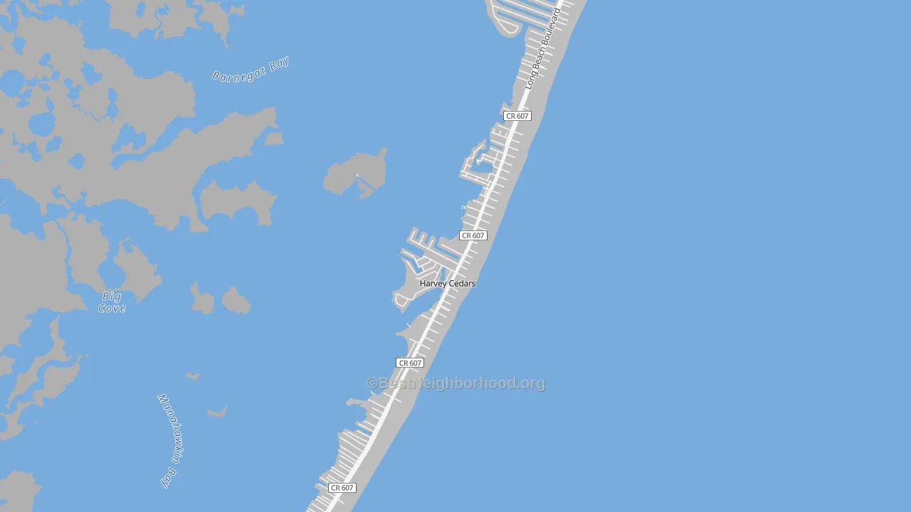 Transit Grade map of Harvey Cedars, NJ