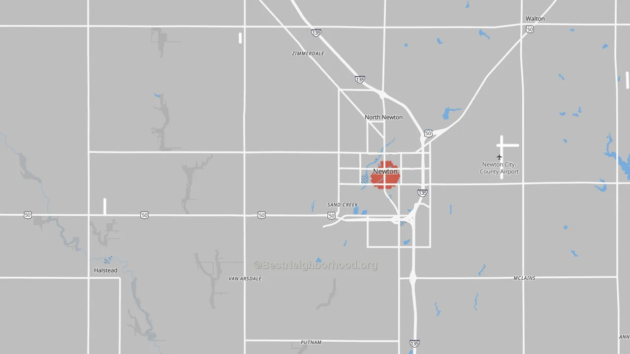 Transit Grade map of Harvey County, KS