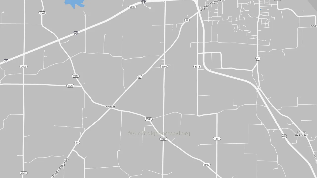 Transit Grade map of Harvey, KY