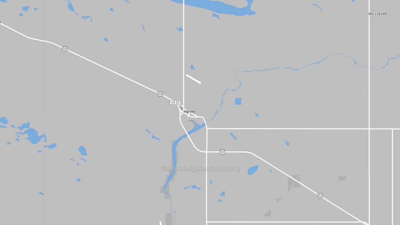 Transit Grade map of Harvey, ND