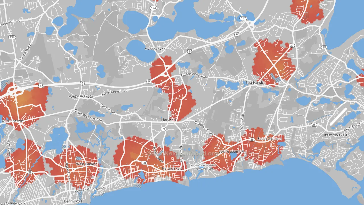 Transit Grade map of Harwich, MA