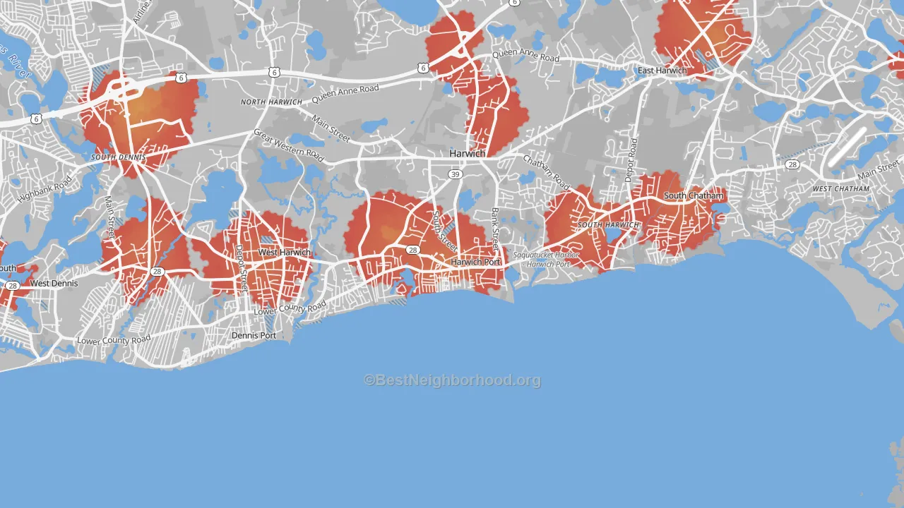 Transit Grade map of Harwich Port, MA