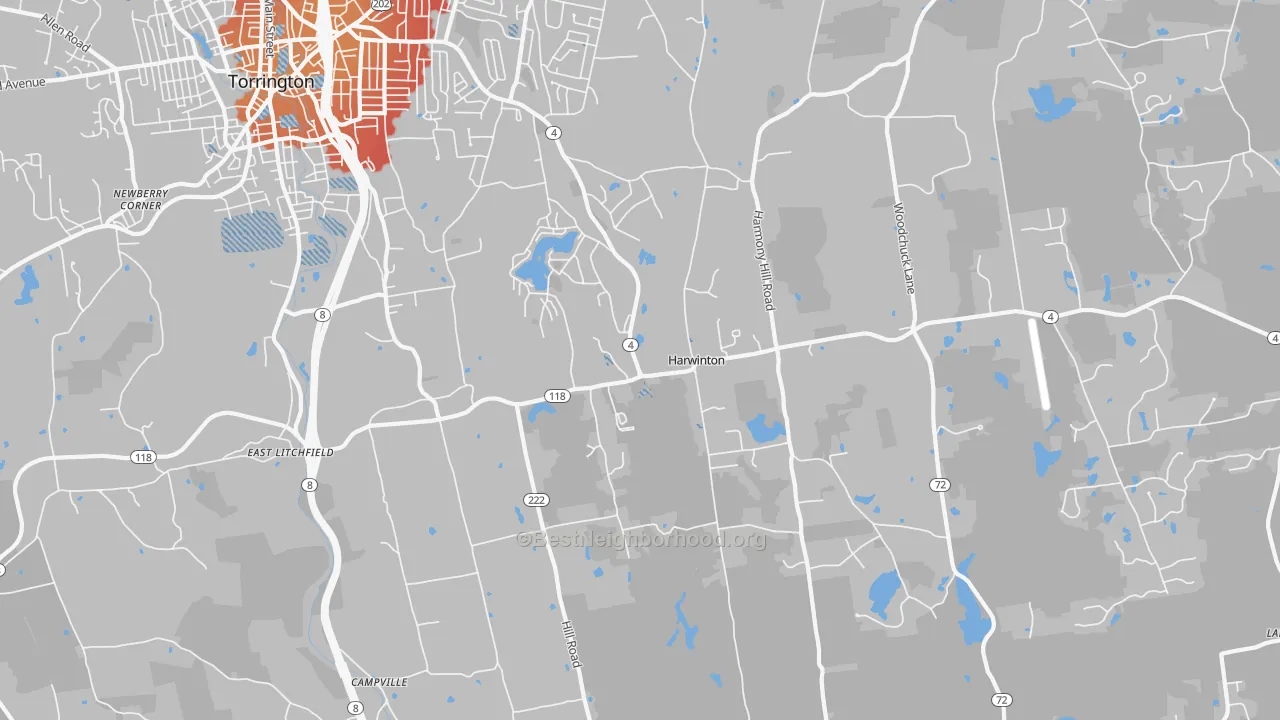 Transit Grade map of Harwinton, CT