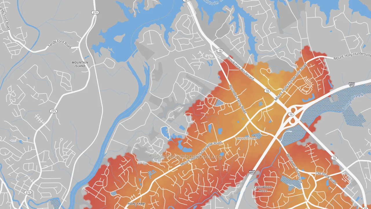 Transit Grade map of Harwood Lane, Charlotte, NC