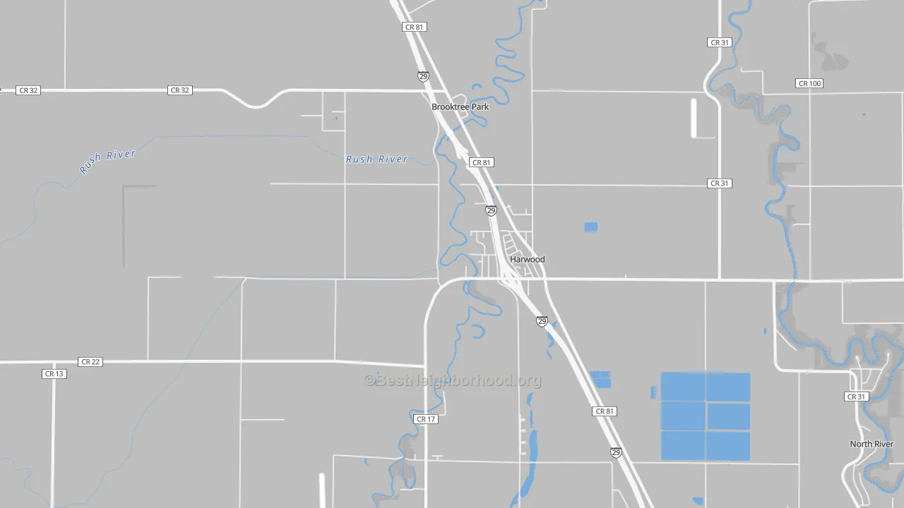 Transit Grade map of Harwood, ND