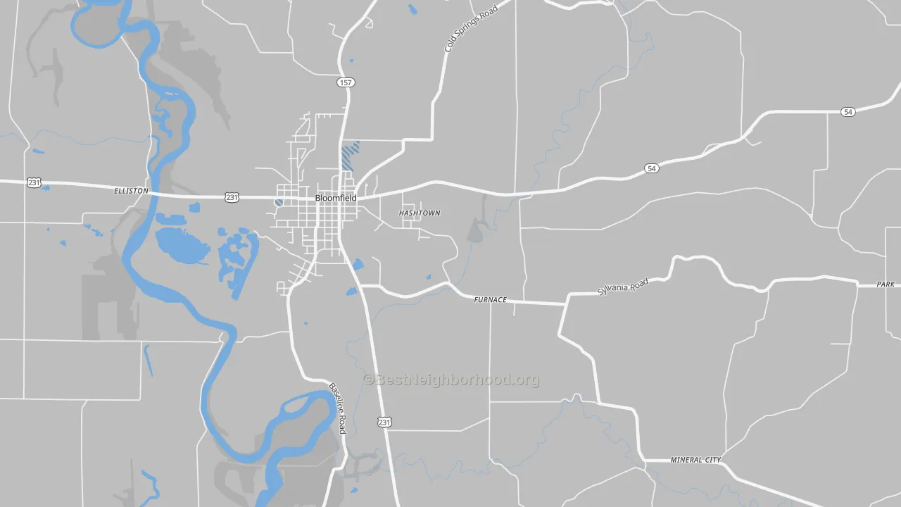 Transit Grade map of Hashtown, IN