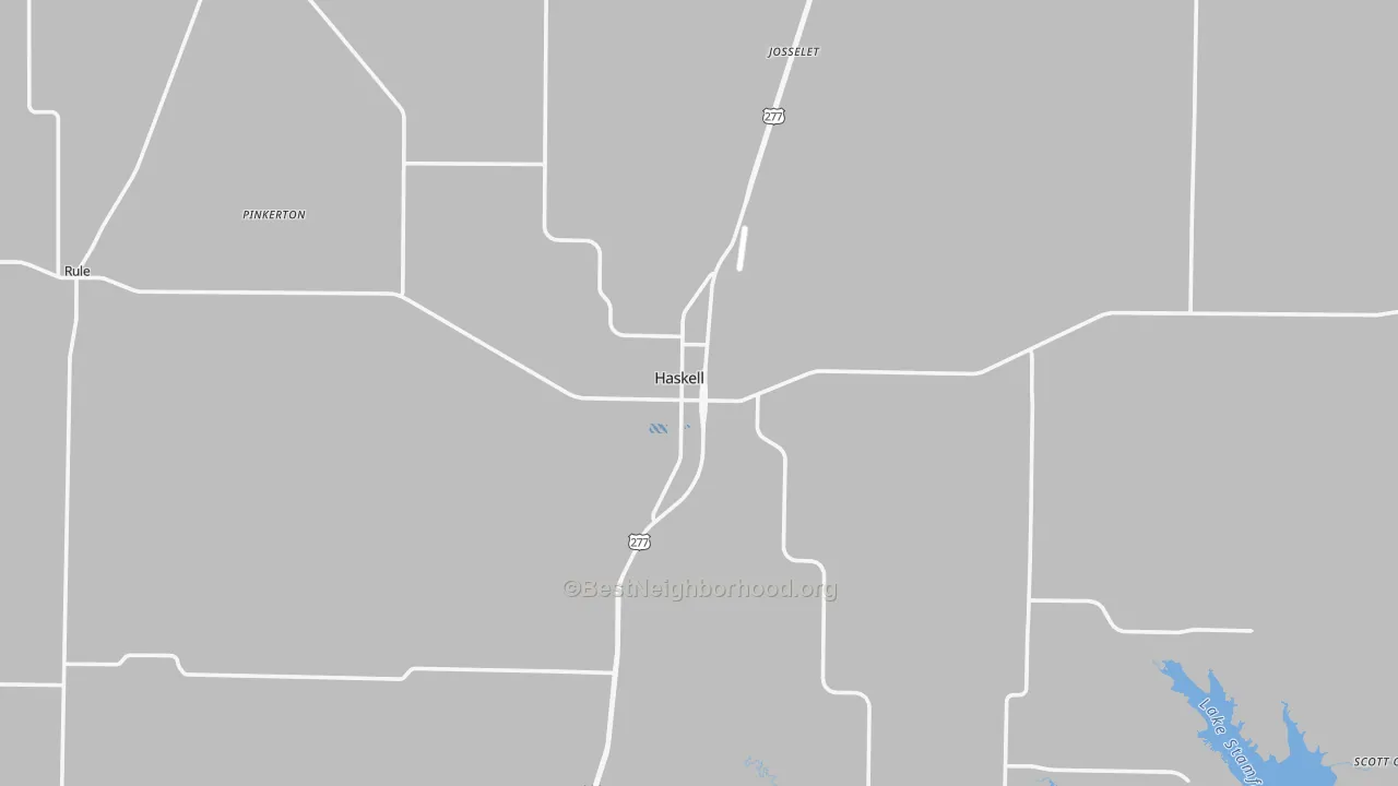Transit Grade map of Haskell, TX