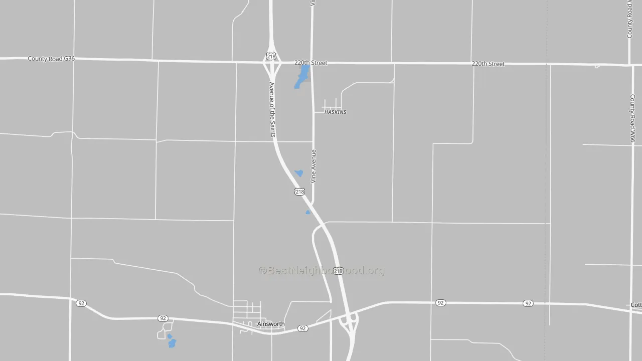 Transit Grade map of Haskins, IA