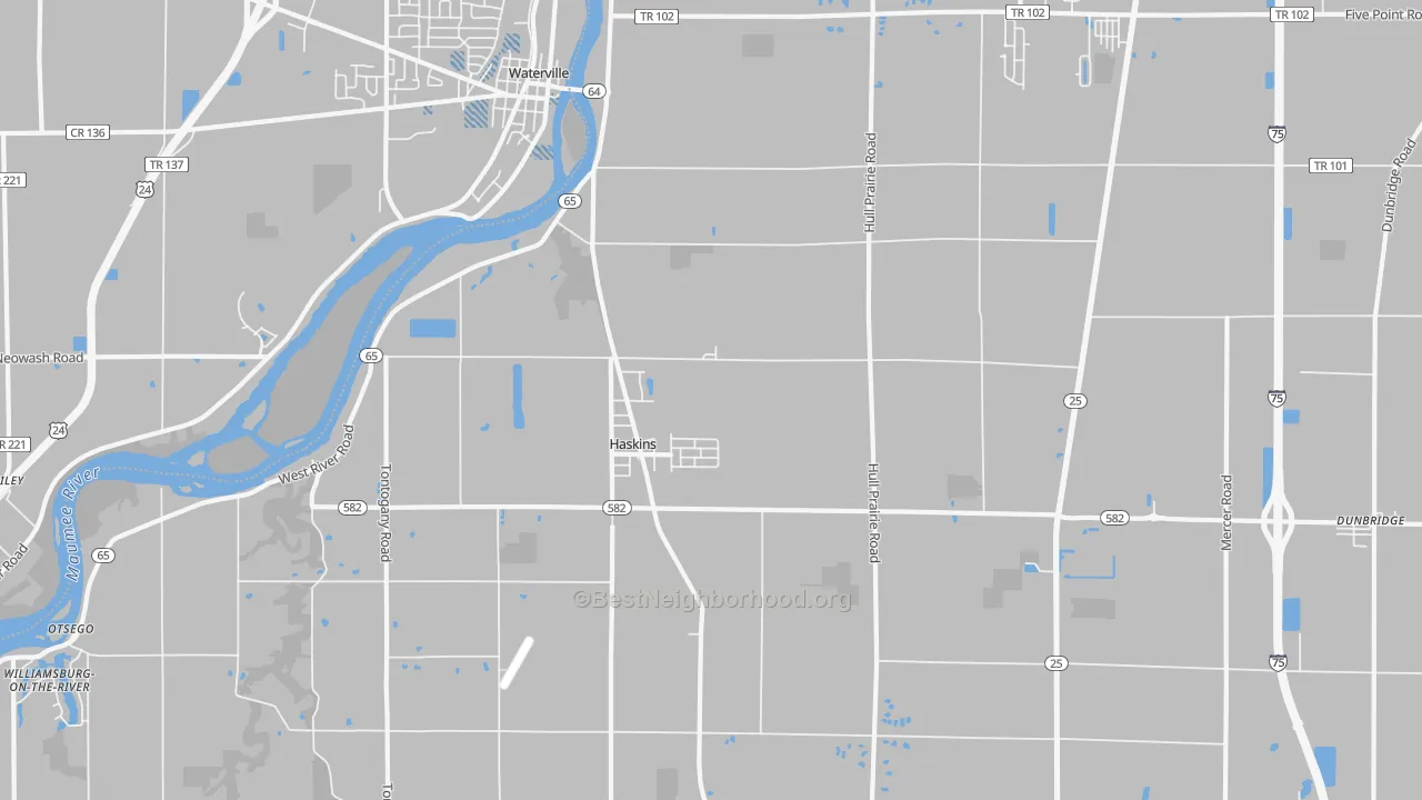 Transit Grade map of Haskins, OH