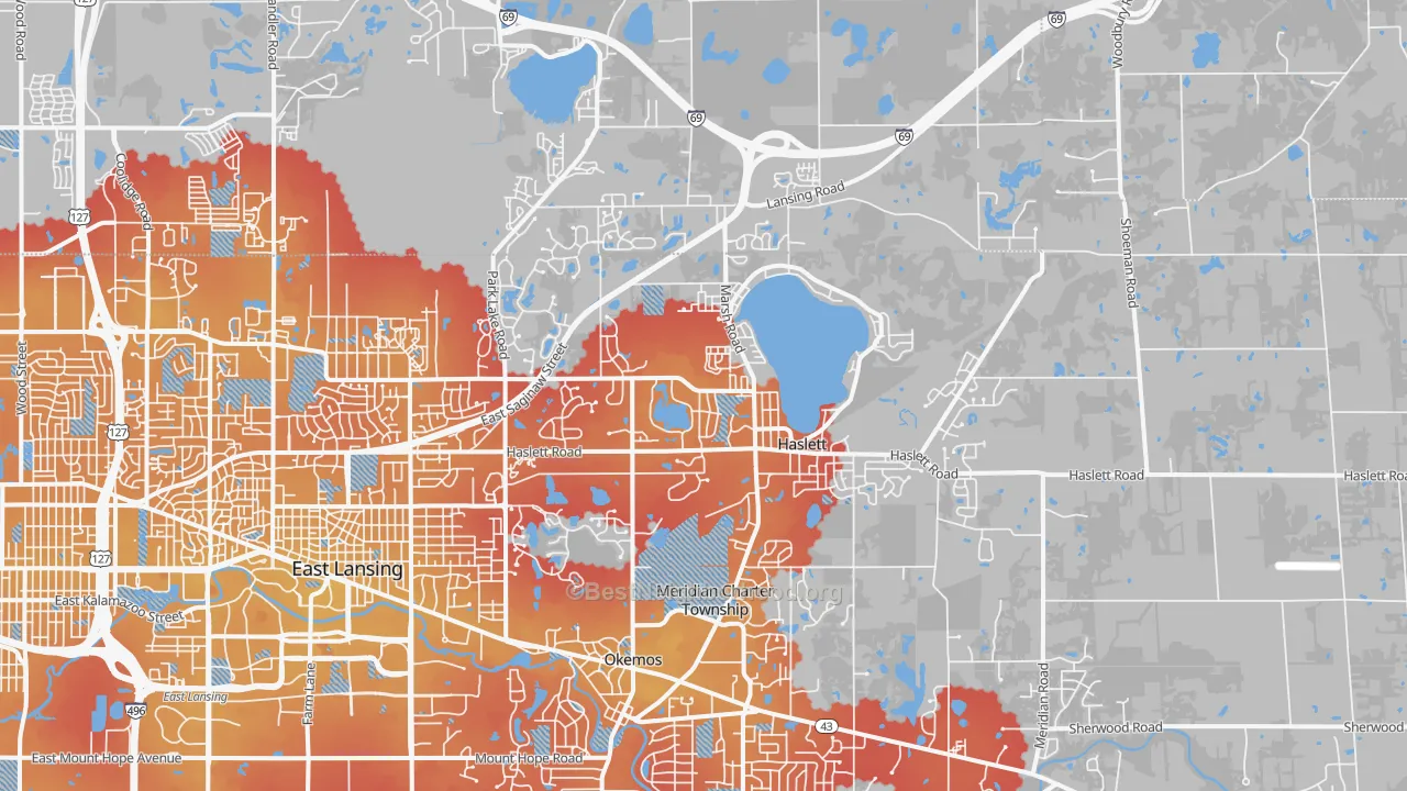 Transit Grade map of Haslett, MI
